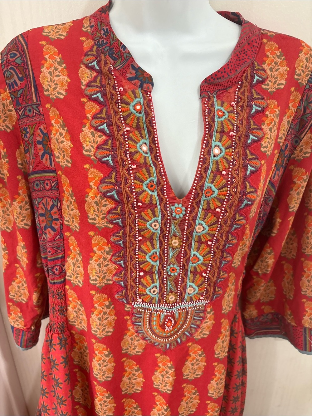 Bohemian Rust Paisley Print Maxi Dress - Picture 7 of 11